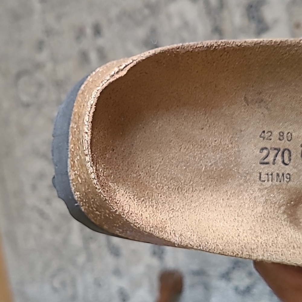 Birkenstock Peach Floral Geometric Slide Sandals W Sz 11 M Sz 9 Unisex - Picture 11 of 12